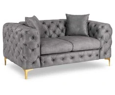 MORRENTO dviviete sofa, pilka, aksominė
