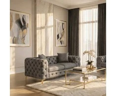 MORRENTO dviviete sofa, pilka, aksominė