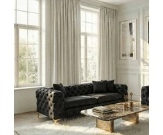 Morentas MORRENTO trivietė sofa, tamsiai pilka, aksominė, modernus žavesys