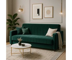 Mebel Elite Išskleidžiama sofa PORTO, 114 × 186 cm miegamoji vieta, žalia