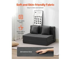 VEVOR Sulankstoma sofa-lova su pagalvėmis tamsiai pilka