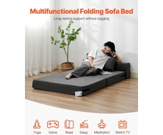 VEVOR Sulankstoma sofa-lova su pagalvėmis tamsiai pilka