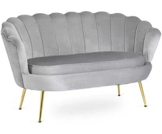 ZENDAYA dvivietė pilka „Shell Glamour“ sofa svetainei