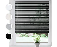 Sonello aliumininės vidaus žaliuzės 40 x 130 cm, juodos, Klemmfix montavimas, 25 mm juostos