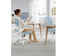 SONGMICS ergonominė biuro kėdė su reguliuojamu atlošu, porankiais ir plačia sėdyne 53 cm OBN037Q01