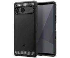 Sony Xperia 10 VII dėklas matinis juodas su smūgių absorbcija Spigen