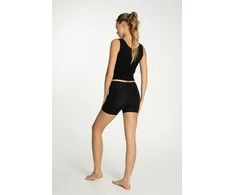 Šortukinės kelnaitės juodos moteriškos elastingos Shorty Cotton Mood
