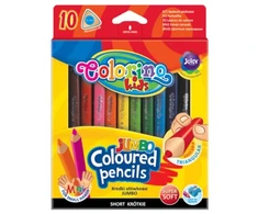 Spalvoti pieštukai, tribriauniai, stori JUMBO COLORINO, 10 spalvų
