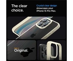 Dėklas Spigen Crystal Hybrid , smėlio smėlio spalvos - iPhone 15 Pro Max
