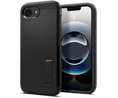 Spigen Tough Armor dėklas su MagSafe, stoveliu iPhone 16e / 17e - Juodas