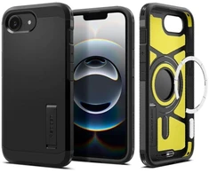 Spigen Tough Armor dėklas su MagSafe, stoveliu iPhone 16e / 17e - Juodas