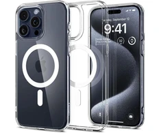 Ausinės Spigen Ultra Hybrid Mag dėklas su MagSafe, skirtas iPhone 15 Pro - Baltas