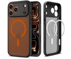 Spigen Ultra Hybrid MagSafe dėklas, skirtas iPhone 17 Pro Max - Juodas ir Oranžinis