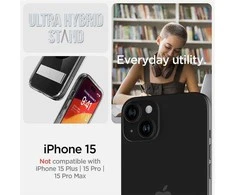 Spigen Ultra Hybrid S MagSafe dėklas su stovu iPhone 15 - juodas