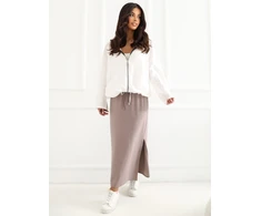 Spódnica-LK-SD-510263.16-ciemny bezowy