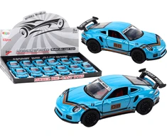 Lean Toys Sportinis automobilis 1:32 mėlynas su spoileriu metalinis