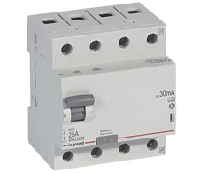 Srovės nuotekio relė su automatiniu jungikliu Legrand 402074 (A, 25A, 4P, 30mA, 400V)