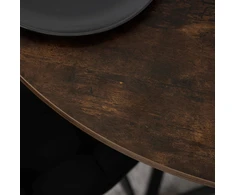 Mebel Elite Apvalus stalas LAUREN, 80 cm, kaimiško ąžuolo ir juodos spalvos