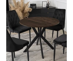 Stalas LAUREN 90 cm riešuto ir juodos spalvos