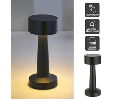 Stalinis LED šviestuvas (Juodas, pakraunamas, 21 cm)