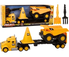Lean Toys Vaikiškas Statybinių Mašinų Rinkinys su Savivarčiu ir Vilkiku