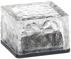 Stiklinė saulės lempa – kubas 7 × 7 × 5 cm, šaltai balta LED