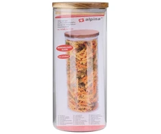 Alpina - Glass Jar/Storage Container with Lid 1250 ml 9.5 x 21 cm