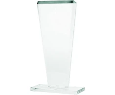 Stiklinis prizas su sulaužytu pagrindu