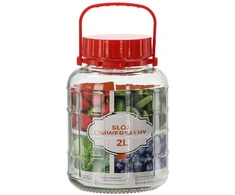Stiklinis universalus stiklainis 2 L su plastikiniu dangteliu