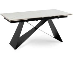 Stół VICTOR 160-240 cm Baltas marmur/Juodas