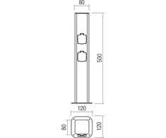 Stovas su 2 kištukiniais lizdais VOLT, tamsiai pilkas, IP54, 90617