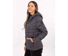 Striukė moteriška grafito spalvos pūkinė QUEEN OUTFITS