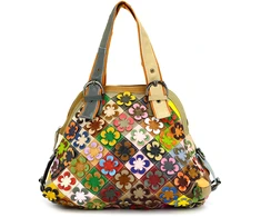 Stylowa Torebka na ramię skórzana kolorowy design