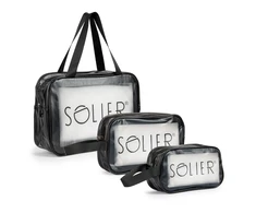 Solier Luggage Skaidrių kelioninių kosmetinių Solier rinkinys S, M ir L