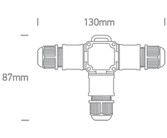 Sujungimo dėžutė, 3 polių, juoda, IP67, 0802A
