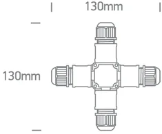 Sujungimo dėžutė, 4 polių, juoda, IP67, 0802C