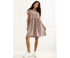 Sukienka-RV-SK-5672.03P-ciemny bezowy