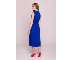 Suknelė be rankovių karališkai mėlyna su dirželiu kasdienai Moe