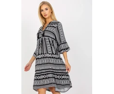 Suknelė-D73771M30214A1EN-juoda ir balta