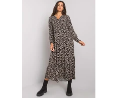 Suknelė-D73771M30225A1EN-juoda-smėlio spalvos