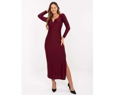 Suknelė moteriška bordo ilga elegantiška
