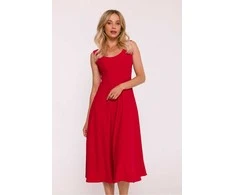 Suknelė raudona midi be rankovių