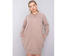 Suknelė-RV-SK-6296.99-tamsiai smėlio spalvos