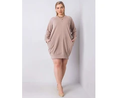 Suknelė-RV-SK-6296.99-tamsiai smėlio spalvos