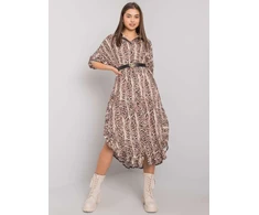 Suknelė-TW-SK-BI-32556-1,62P-juoda-smėlio spalvos