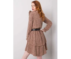 Suknelė-WN-SK-R824.68-tamsiai smėlio spalvos