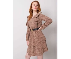 Suknelė-WN-SK-R824.68-tamsiai smėlio spalvos