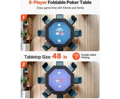 VEVOR Sulankstomas pokerio stalas 8 žaidėjams