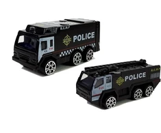 Sulankstomas policijos lėktuvas su automobiliais, 1:64, su šviesomis ir garsais
