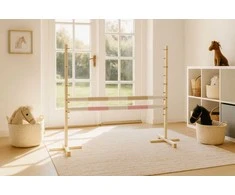 Šuolių kliūtis Hobby Horse 120 cm smėlio ir šviesiai rožinė su dviem kartelėmis